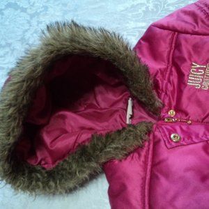 Girls Juicy Couture hot pink puffer jacket size 6X.